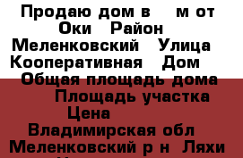 Продаю дом в 350м от Оки › Район ­ Меленковский › Улица ­ Кооперативная › Дом ­ 3 › Общая площадь дома ­ 200 › Площадь участка ­ 20 › Цена ­ 3 200 000 - Владимирская обл., Меленковский р-н, Ляхи с. Недвижимость » Дома, коттеджи, дачи продажа   